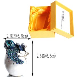 Waltz&F Trinket Box Collectible Turtle Figurines Hatching Baby Turtle from an Egg Metal Jewelry Box Hatching Egg