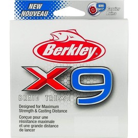 Berkley X9 Braided Fishing Line - 9 Strand Braid Line for Saltwater and Freshwater Fishing, Unisex,, Crystal, 45.6kg| 295yd | 270m