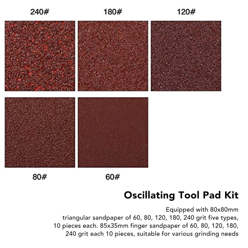 Oscillating Tool Sanding Pad Kit Triangular Finger Accessories 60 80