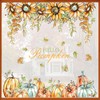 Mfault Fall Hello Pumpkin Sunflower Window Clings 4 Sheets, Autumn