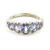 Sterling Silver Ladies Tanzanite 5 Stone Ring - Size S