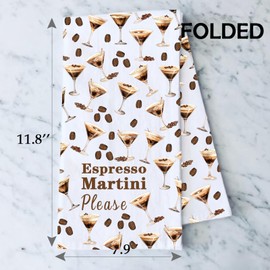 XYANFA Espresso Martini Please Kitchen Towel Martini Lover Gift Bachelorette Party Dish Towel Cocktail Gift Drink Themed Gift (Cotton, Martini Towel)