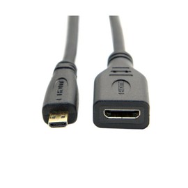 LIONX Micro HDMI to Mini HDMI Cable, 10cm, Male-Female, Mini HDMI Type C, Gold Plated