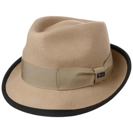 Lipodo Classic Wool Trilby Felt Hat Women/Men – Wool Hat Made in Italy – Hat Made of Wool Felt – Trilby Hat Summer/Winter – Fedora, beige