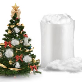 Aocster Artificial Snow Decorative Snow Artificial Snow Decoration Christmas Fibre Fluffy Snow Cotton Fake Snow Mat for Christmas Tree Winter Christmas Decoration (150G)
