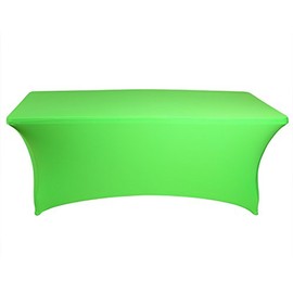 banquetbay Spandex Fitted Stretch Table Cover for 6ft Folding Table, Rectangular Cocktail Tablecloth, Perfect for Parties, Wedding, Banquet and Festival Elastic Table Cloth(Neon Green,6ft)