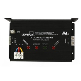 Leviton 51020-WM 120 Volt, 20 Amp, 2 Pole, 3 Wire, In-Line Protector Surge Protective Device, Wired-In Module, Surface Mounted