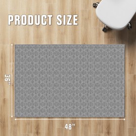 KMAT Office Chair Mat, 36x48in Heavy Duty Hardwood/Tile Floor Protector, Floor Mat Computer Desk Mat for Rolling Chairs, Work, Study, Office, Grey