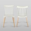 Simpol Home DSW Armless Modern Plastic Chairs with Wood Legs