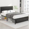VECELO Full Size Bed Frame with Upholstered Headboard, Heavy-Duty Platform