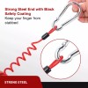 Nilight 6FT Breakaway Trailer Cable Stainless Steel Spring Towing Coiled