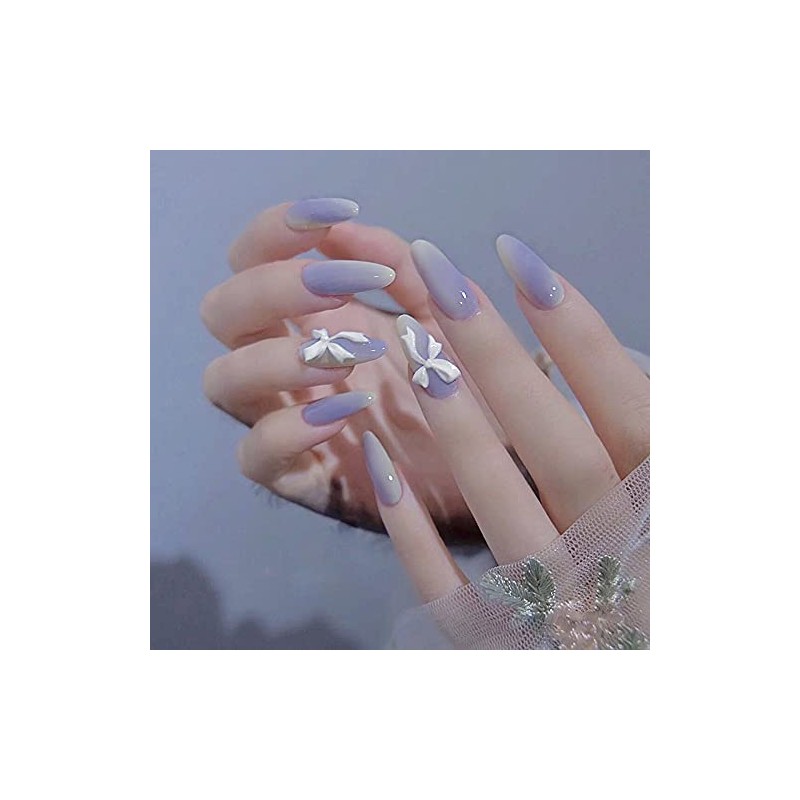 Set of 24 Nail Tips, 12 Different Sizes, Medium Length,