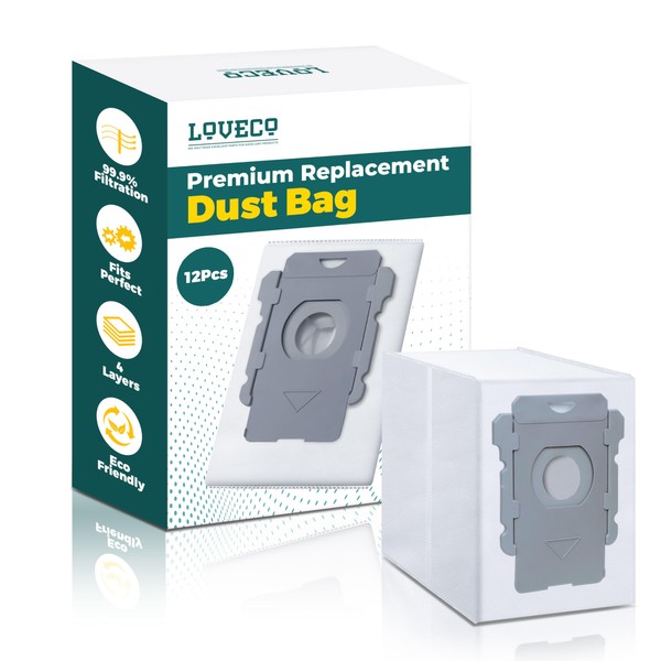 LOVECO 12 Pack iRobot Vacuum Bags Compatible for Roomba i7