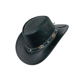 Black Jungle Reedley Leather Hat, Classic Western Hat, Cowboy Hat, black