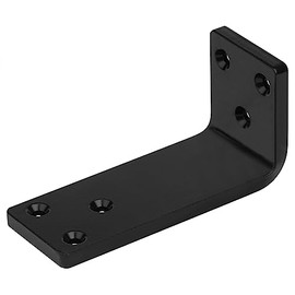 eoere 6 PCS 4" x 2" Heavy Duty Corner Brace Black Brackets, L 90 Degree Countertop Support Brackets, Steel Thickness 1/4", Max Load 300 lbs