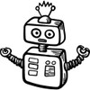 'Robots' Rubber Stamp - Unmounted Design for Crafting & Scrapbooking,