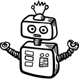 'Robots' Rubber Stamp - Unmounted Design for Crafting & Scrapbooking, A7 (RS00034922)