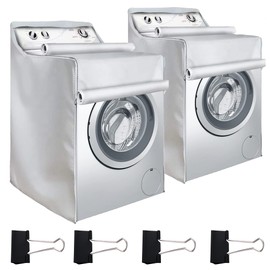 Royxen 2 Pack Washer and Dryer Covers Waterproof Two Zipper Design,Fit for Most Front-loading Machine 29” L X 28” W X 43” H, Silver