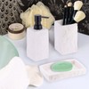 Square Resin Stone Effect Bath Tumbler Cup Toothbrush Holder White
