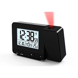 Wireless Alarm Clock with Projection WT 546 Projection Alarm Clock Black Snooze Function Temperature Display