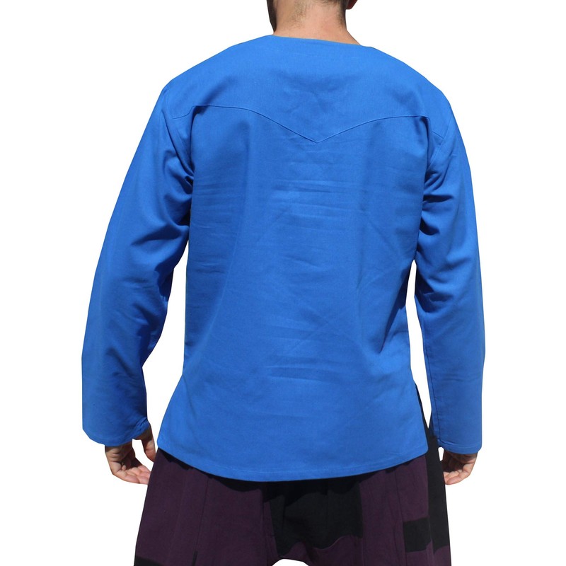 Svenine Medieval Serf Groundsman - Camisa renacentista para hombre, cuello