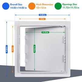 Donext Access Plumbing Panel for Drywall Ceiling, 12x12 in Plastic Access Door, Wall Hole Cover Plate for Plumbing & Electrical & Wiring, White