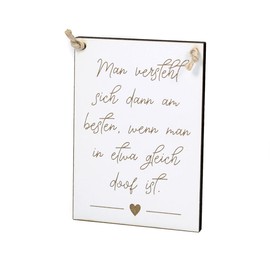 Dekolando Mini Sign Friendship Saying Gleich Doof - Gift for Girlfriend Boyfriend Friends Gift Idea 7 x 10 cm