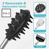 Telescoping Back Scratcher with 3Pcs Detachable Head, Stocking Stuffers Christmas