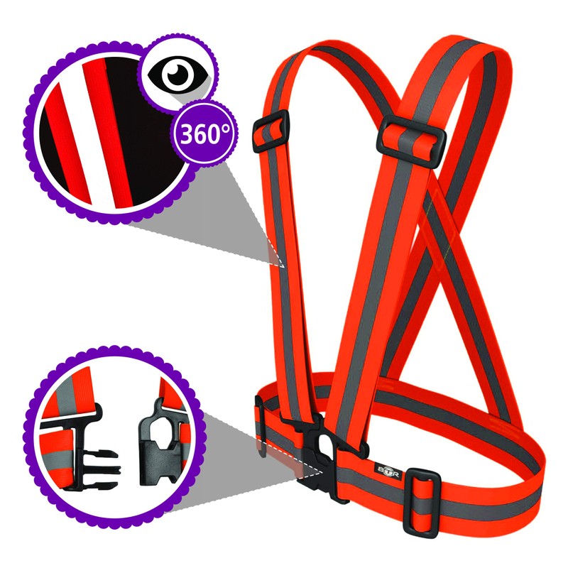 BTR High Visibility Reflective Vest, Sash, Bib, Gilet For Outdoor