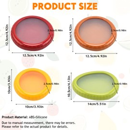 4 PCS Silicone Fruit and Vegetable Containers for Fridge, Reusable Fruit Storage Box, Silicone Food Storage Containers Set - (Green, Red, Yellow, Brown), Airtight Storage Box with Lid