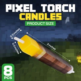 Camtoms Camtoms Birthday Candles for Miner Crafting, Birthday Party Decorations, Pixel Game Party Supplies