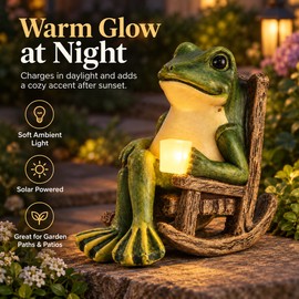 Solar Frog Garden Light for Outdoor Decoration – Waterproof Resin Ground Stake Lamp for Garden, Courtyard & Park Displays