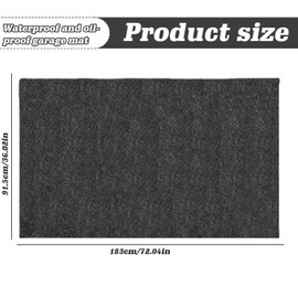 Washable Garage Floor Mat: PRITOK Garage Floor Mats for Under the Car, Garage Floor for Washing Machines, Cut to Size and Non-Slip Garage Floor Mat for Cars and Household 183 x 91.5 cm
