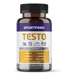 Suplemento Sportfeed Testo: Fenogreco, Maca y L-Arginina en Cápsulas