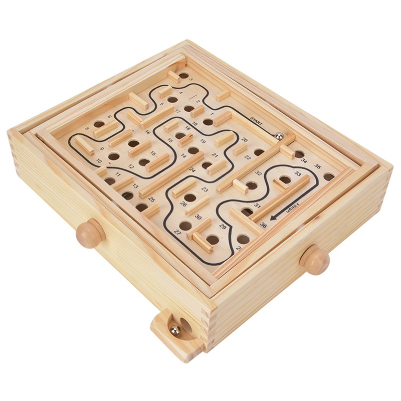 Adult Kid Wooden Educational Maze Brain Training Board Game Educational