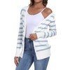 YUNDAI Womens Stripe Cardigans V Neck Long Sleeve Lightweight Button