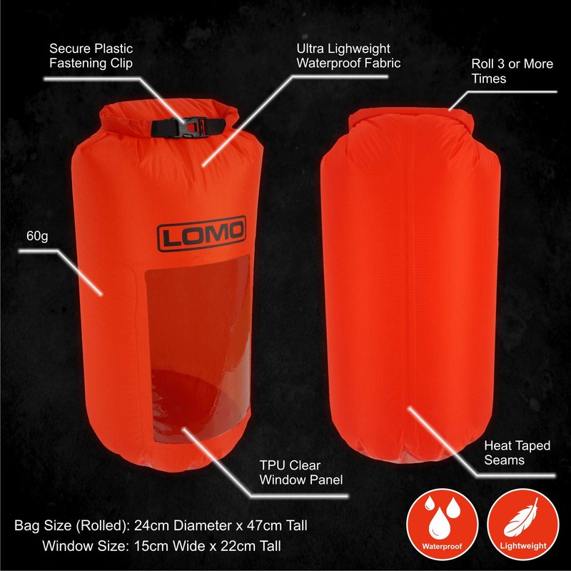 Lomo Lightweight 20L Drybag Rucksack Liner With Transparent Viewing Window