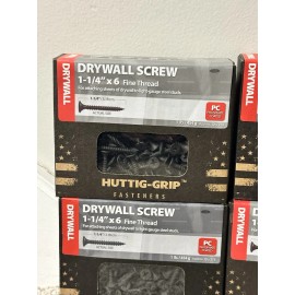 Huttig-Grip 1100 pcs Huttig-Grip 1-1/4" x 6 Drywall Screws, Fine Thread, Phillips Drive