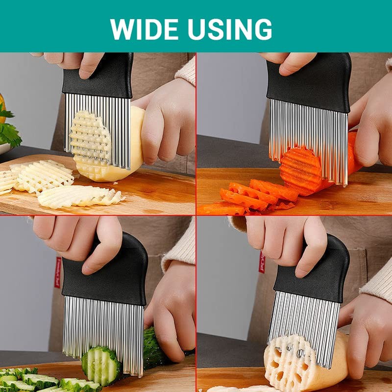 2 Pcs Large Crinkle Cutter - French Fry Slicer -