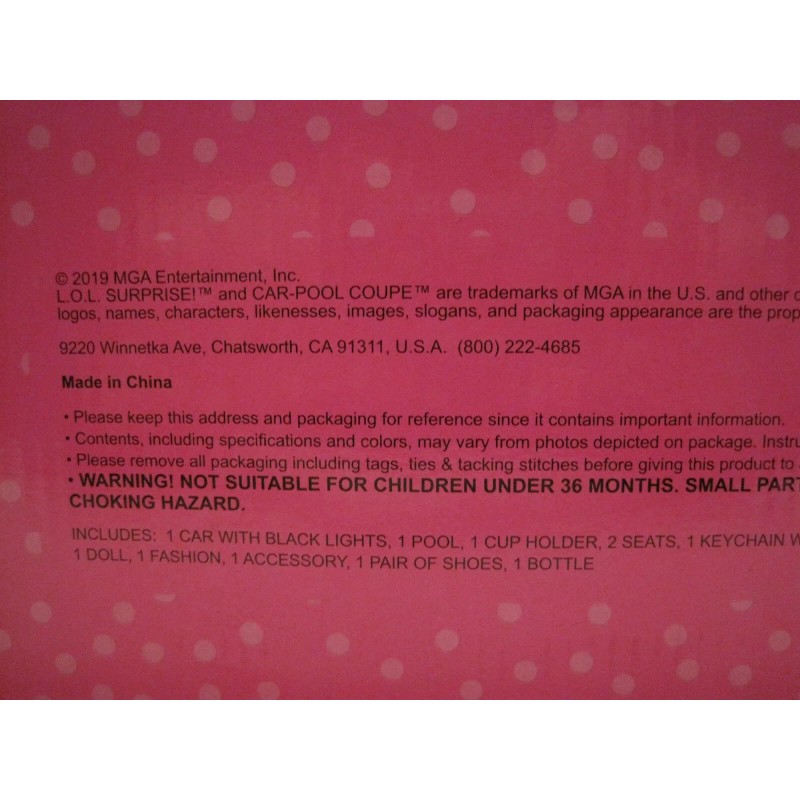MGA L.O.L. Surprise! L.O.L. SURPRISE CAR-POOL COUPE WITH EXCLUSIVE DOLL,