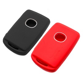 EYANBIS Silicone Key Fob Cover Fit for Mazda 3 6 CX-3 CX-30 CX-5 CX-50 CX-9 CX-90 MX-30 EV 3 Sport MX-5 Miata 3 4 Button Keys on Side | Car Accessories | Remote Key Protection Case - Black & Red