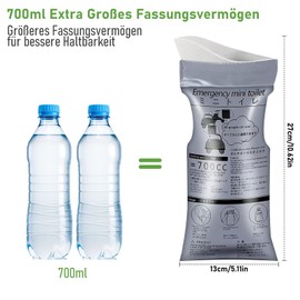 Scettar Pack of 12 Disposable Urine Bags, 700 ml, Super Absorbent Portable Urine Bottles for Men with Gel, Emergency Toilets for Car, Urinella for Women for On the Go, Camping, Travel, Car Travel,