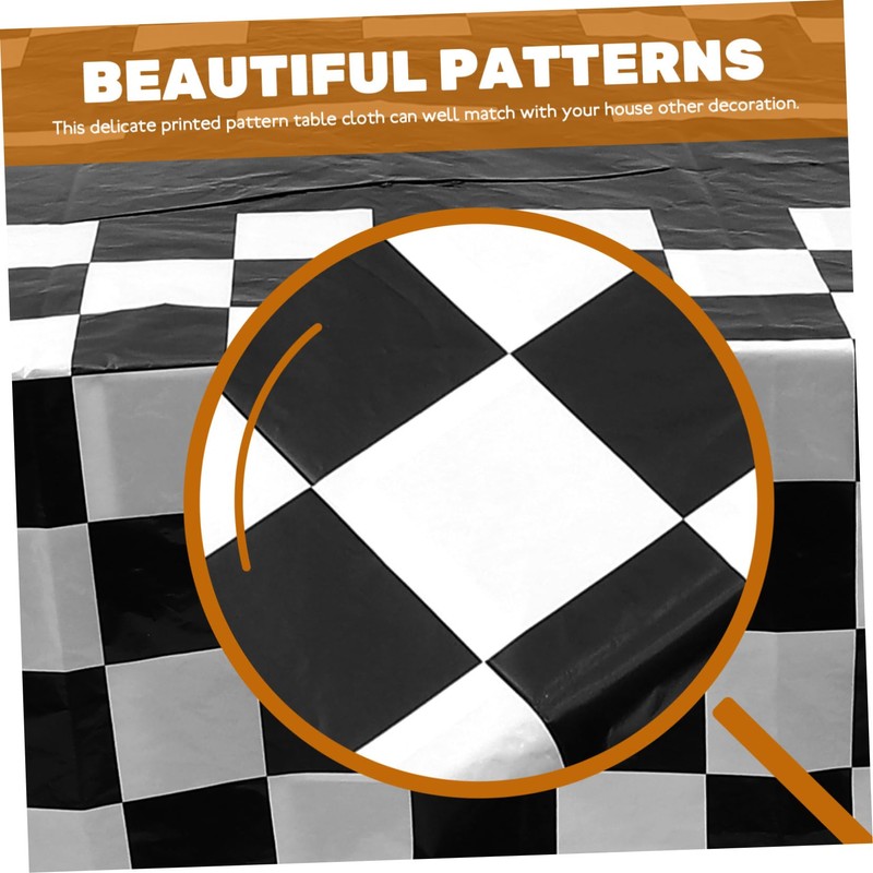 KOMBIUDA Simple Decorative Tablecloths 2pcs Large Rectangle Checkered Party Tablecloths