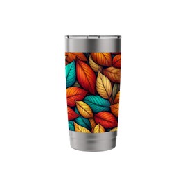 Fall Color Leaves Themed Autumn Colorful Fall Leaf Pattern Stainless Steel Insulated Tumbler