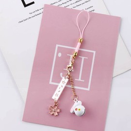 Leadigol Cellphone Strap Pendant Set of 2, Keyrings Pendant, Cute Animal Key Chain Ornament, Fortune Wealth Pendant with Copper Bell, Anti-lost Phone Lanyard Bag Keychains Decor