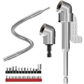 Tomorotec Flexible Drill Bit Extension Kit for Automotive Repairs, Home Improvement, DIY Projects, Tight Space Fastening Tasks, with Angled Adapters, Flexible Screwdriver Extension, Socket and Bit Set