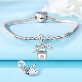 CYCUFF 925 Sterling Silver Charms Suitable for Charm Necklaces, Bracelet Pendants Beads Jewellery Gift for Women Family Friends