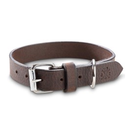Jack & Russell Hendrix Premium Leather Dog Collar - Original Leather Dog Collar - Genuine Leather Dark Brown Hendrix (S)