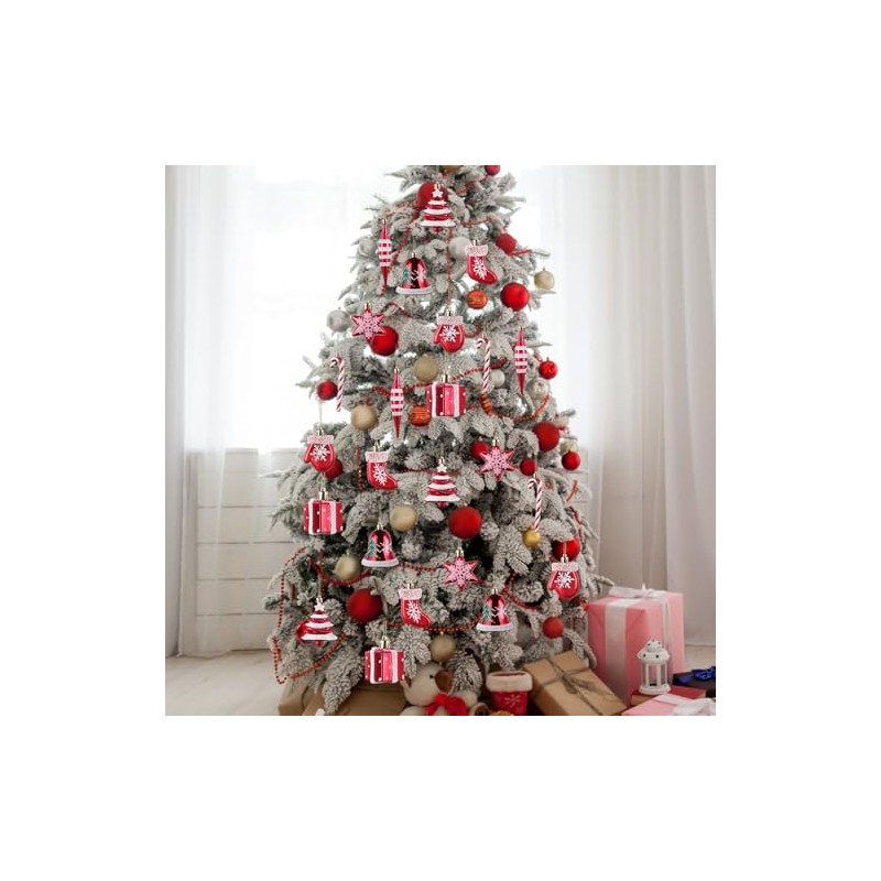 Leitee - Juego de 24 adornos de Navidad, decoraciones para