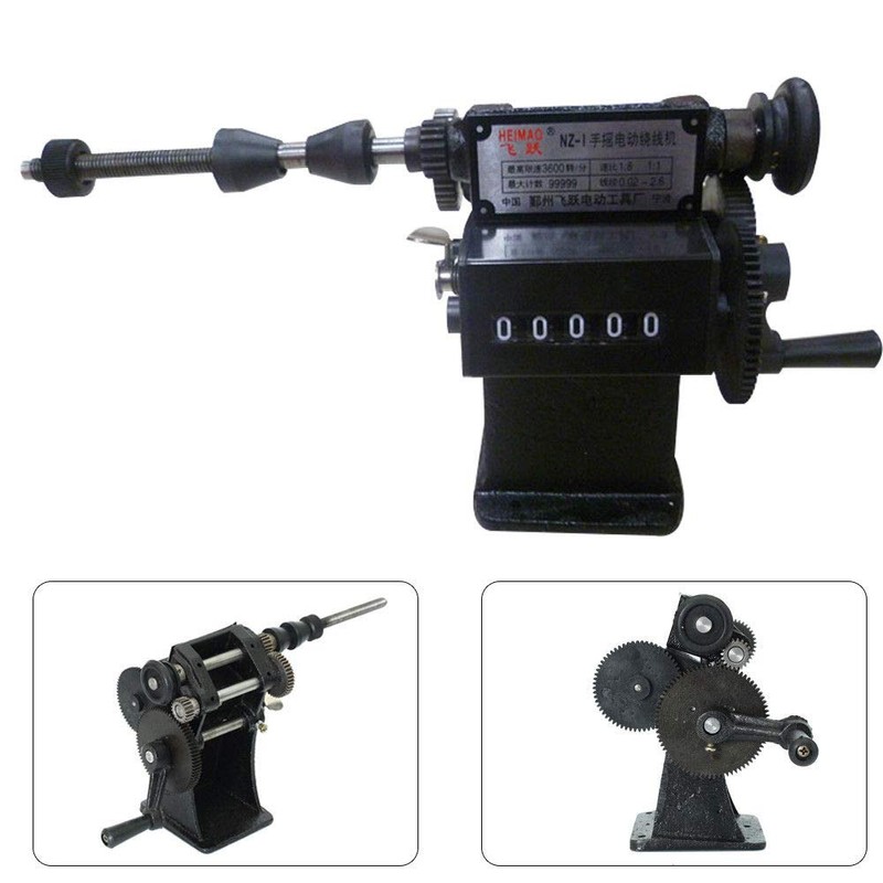 WUPYI Manual Dual-Purpose Coil Winding Machine with Counter 0-99999,US Stock